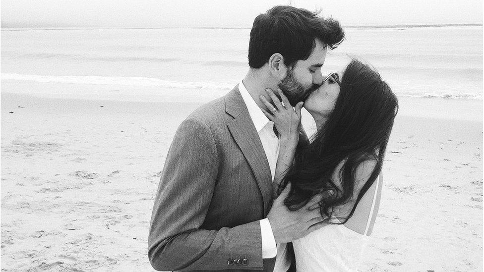 John and Elle on their wedding day