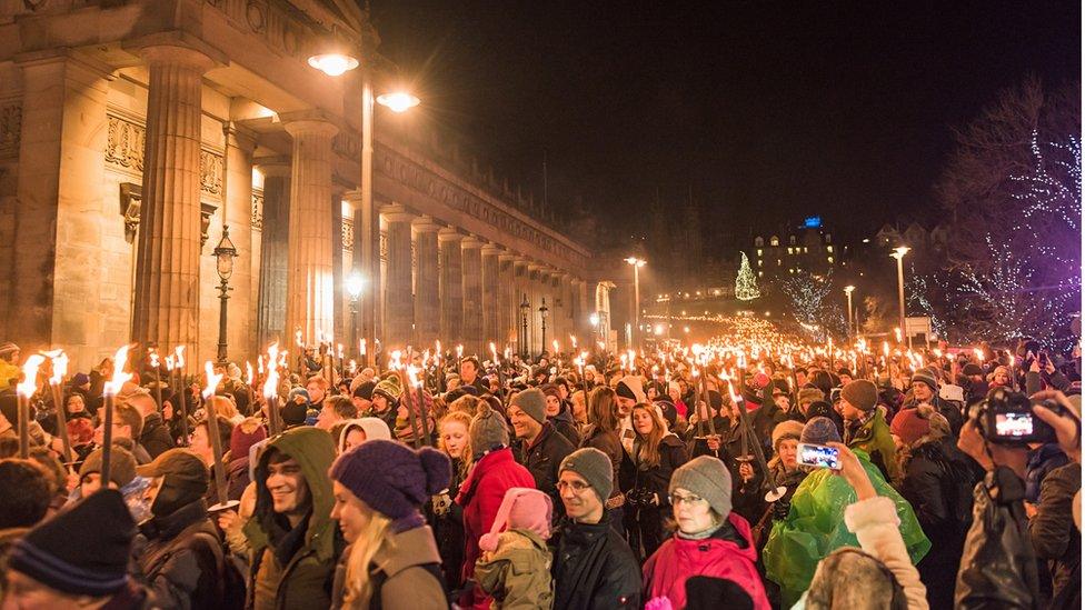 torch procession in edinburgh