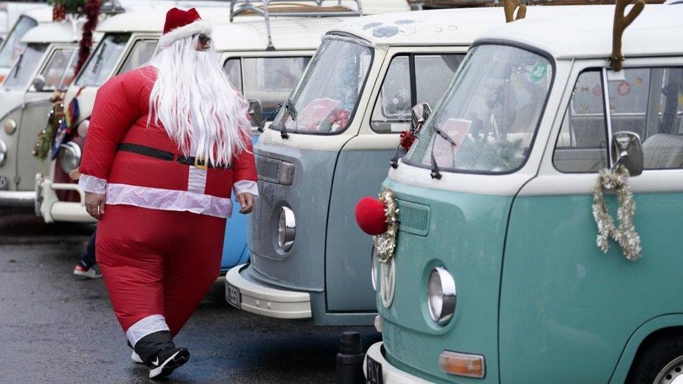 Santa with campervans