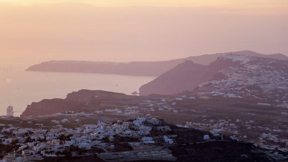 The Greek island of Santorini