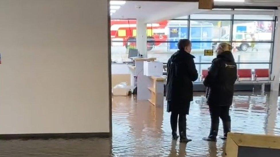 Flooding at Exeter Airport