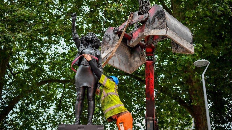 Jen Reid sculpture being removed