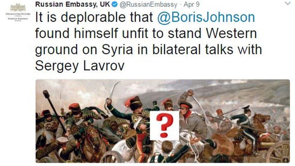 Russian Embassy in the UK's tweet regarding Boris Johnson's cancelled Moscow visit