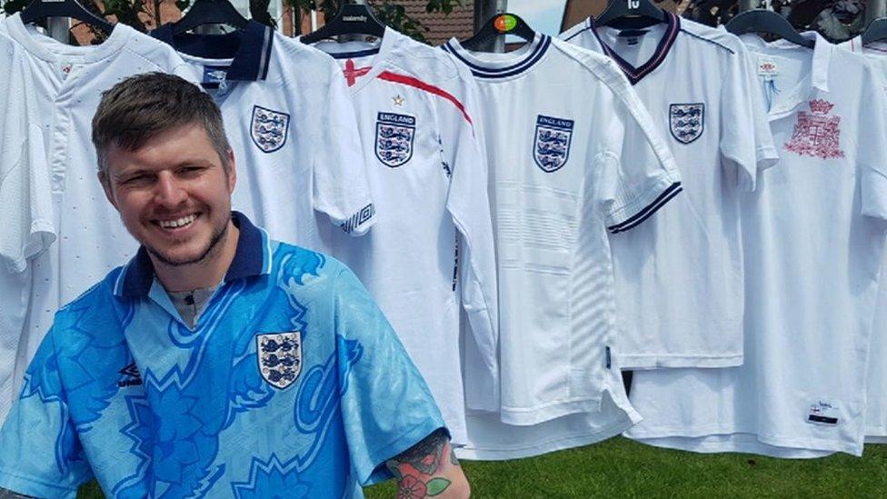 Euro 2020 England fan picks lucky shirt from 367 strip collection BBC News