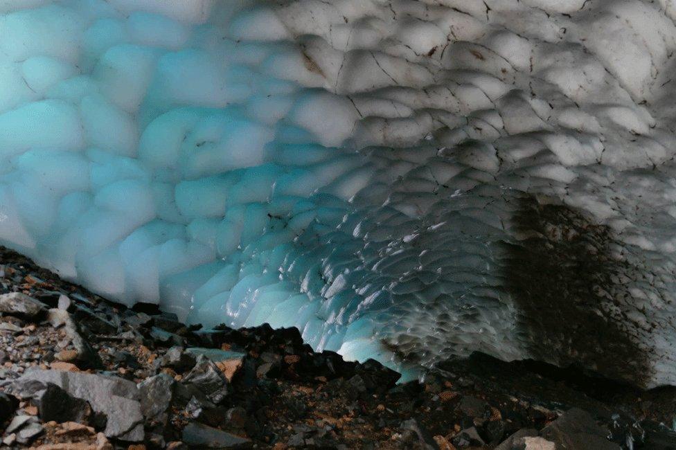 Snow tunnel on Creag Meagaidh