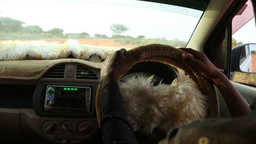 Hands on a steering wheel