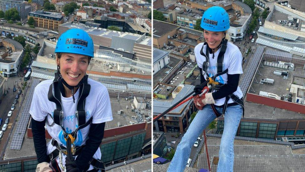 Woman at top of Castlemead tower