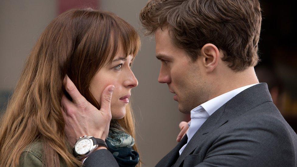 Dakota Johnson and Jamie Dornan in Fifty Shades of Grey