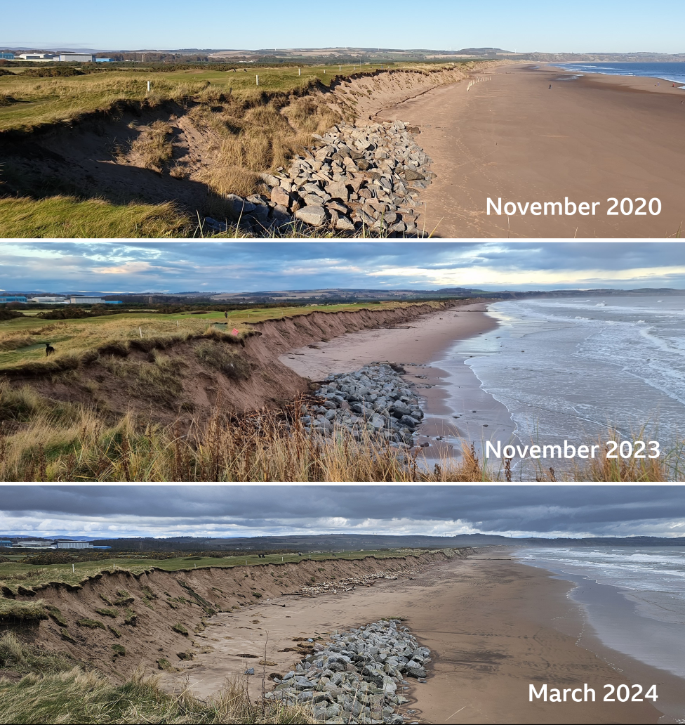 Montrose Golf club has lost seven metres to the sea in the past year alone