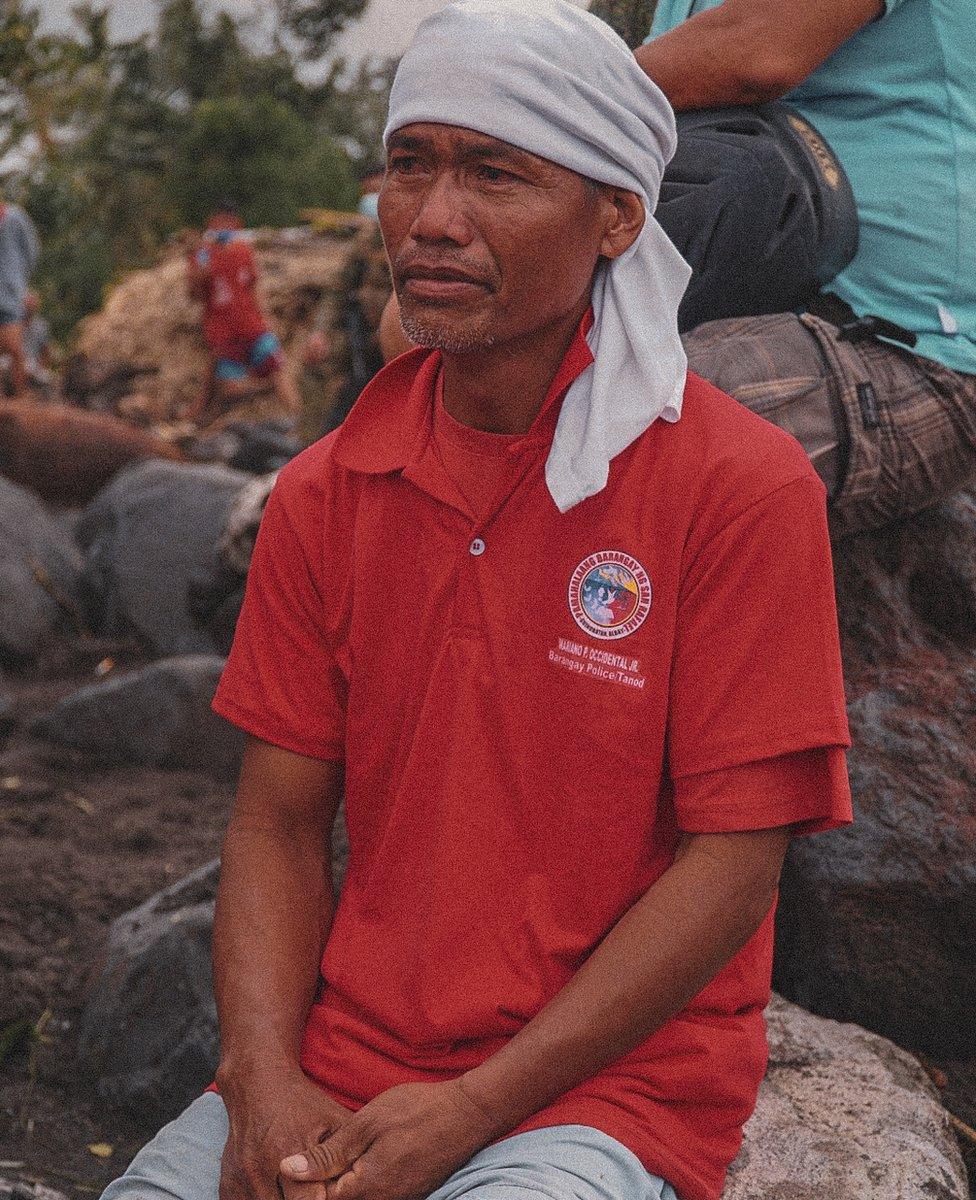 Mr Salvador who lost his son in the flood