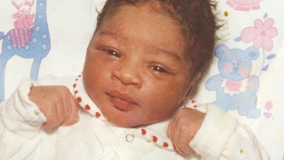 Anthony Joshua as a baby aged six months