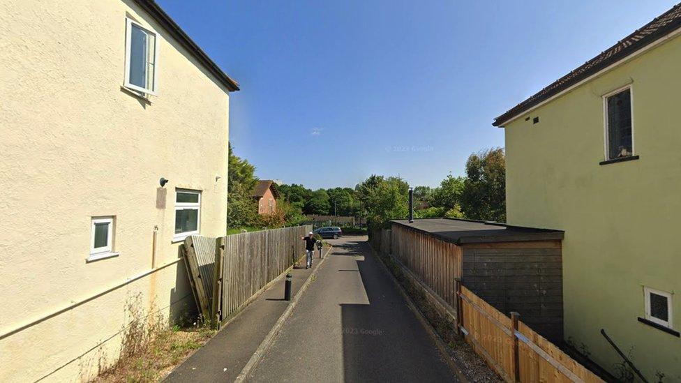 Image showing the area where architects hope to build on Stonebridge Park in Eastville. There is a main road with houses running alongside.