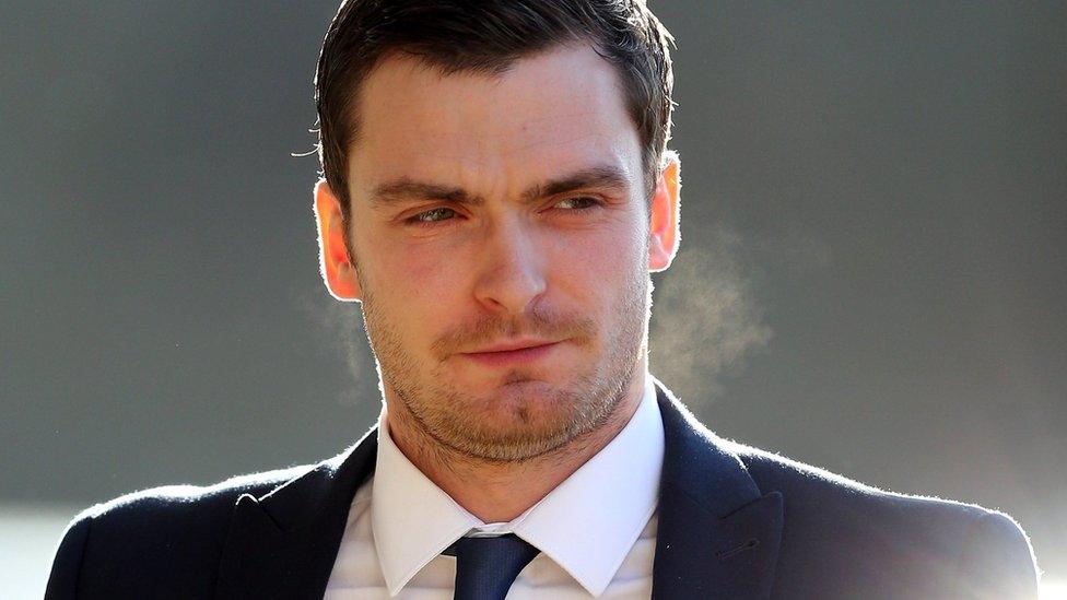 Footballer Adam Johnson arrives at Bradford Crown Court