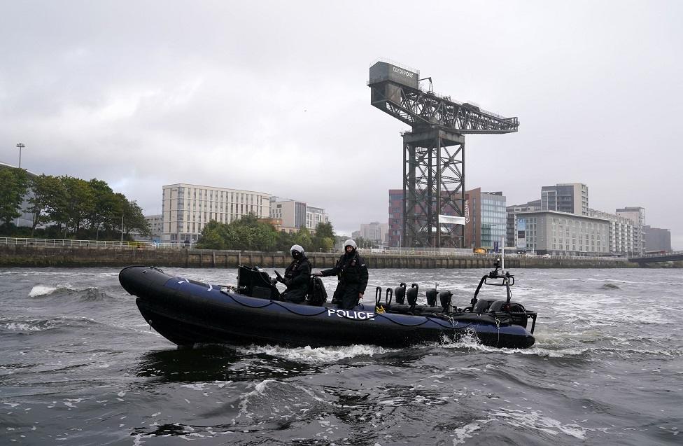 Police boat in Glasgow