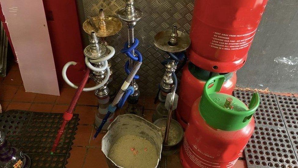 Shisha pipes at the bar