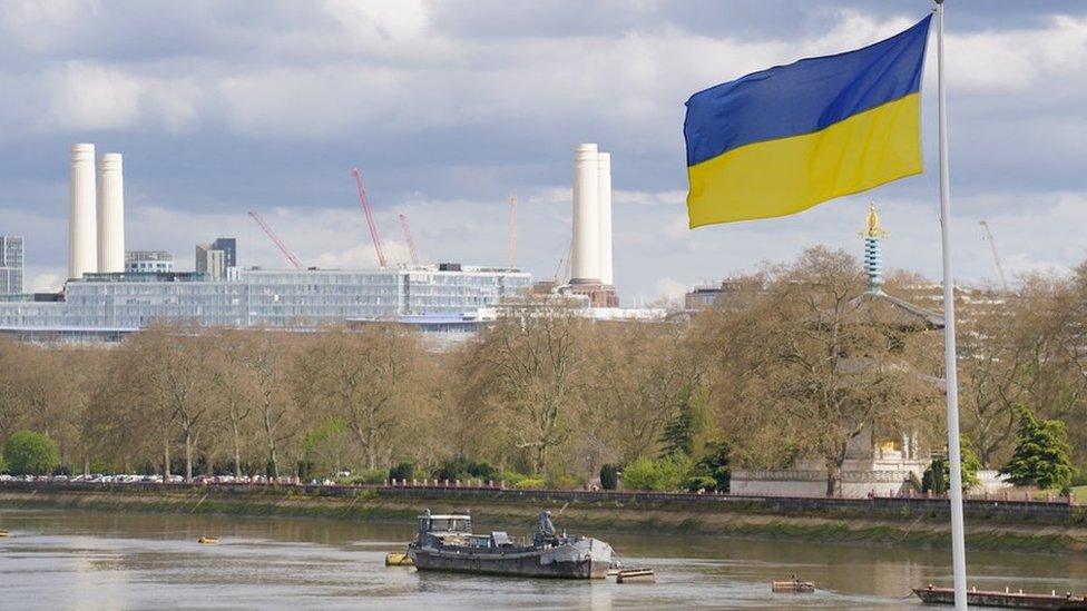 Ukraine flag in London