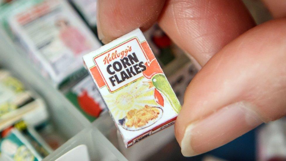 Miniature cereal packet