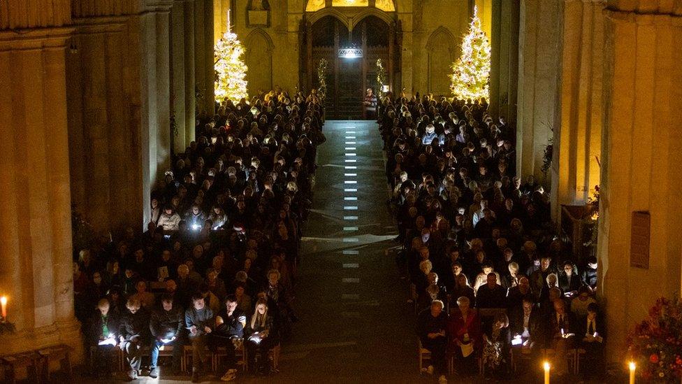 Carol service by candlelight