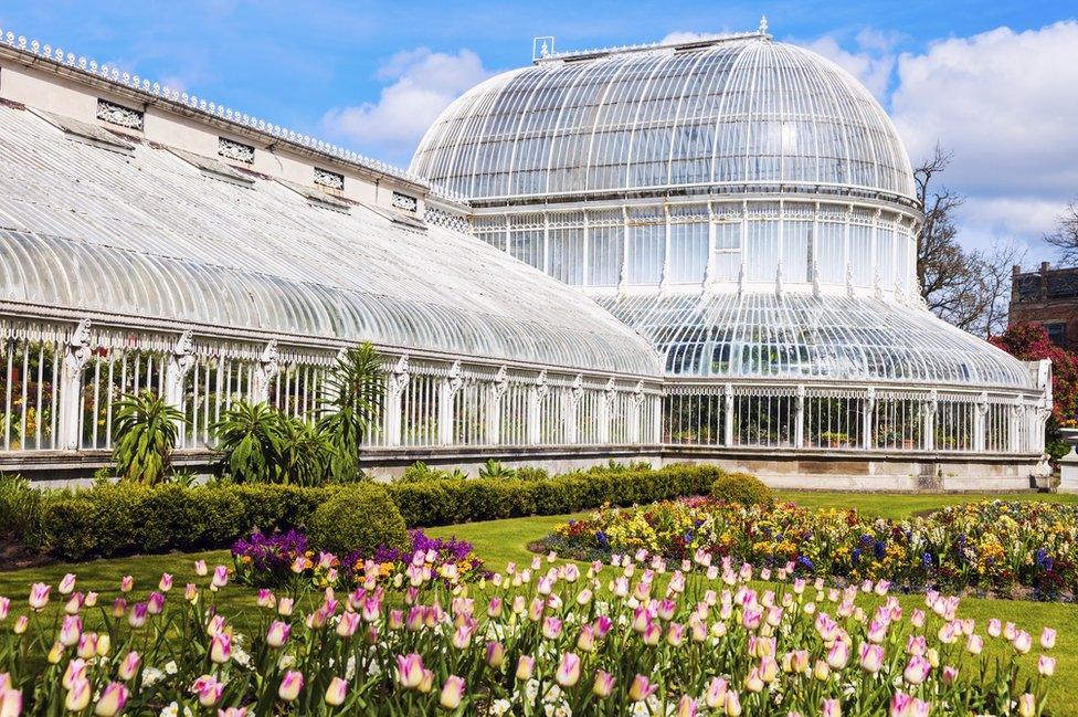 The Palm House in Botanic Gardens in Belfast