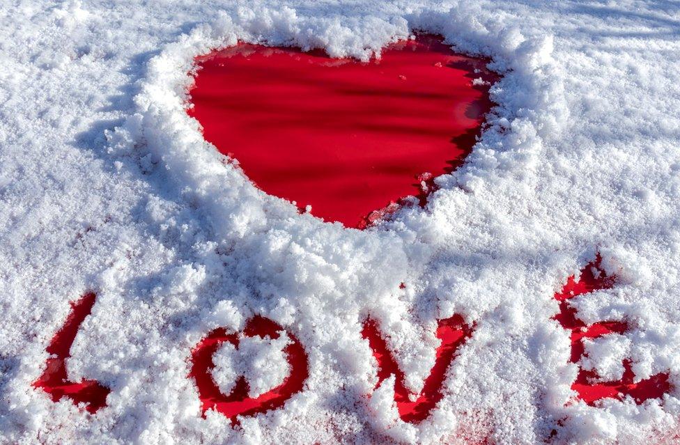 Love written into the snow