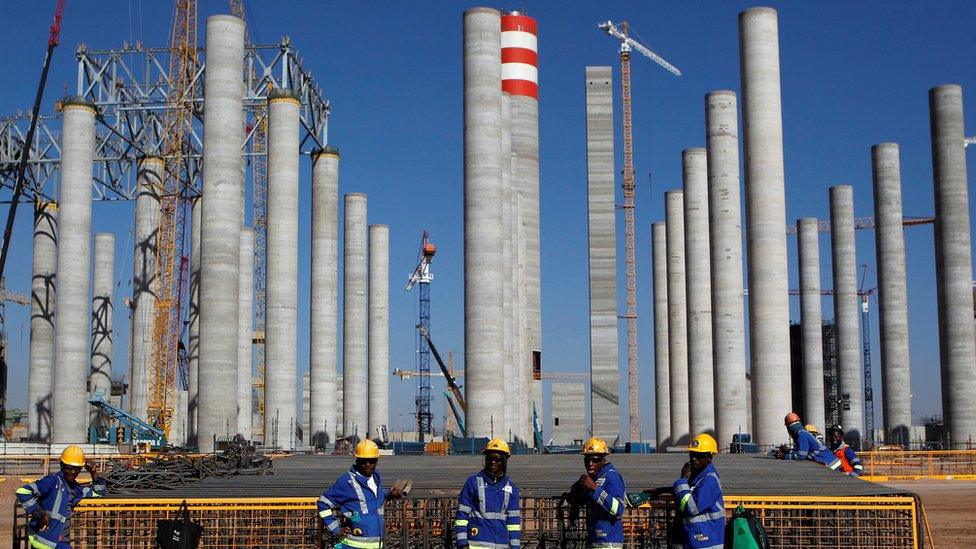 Workers at Medupi power station, 2012