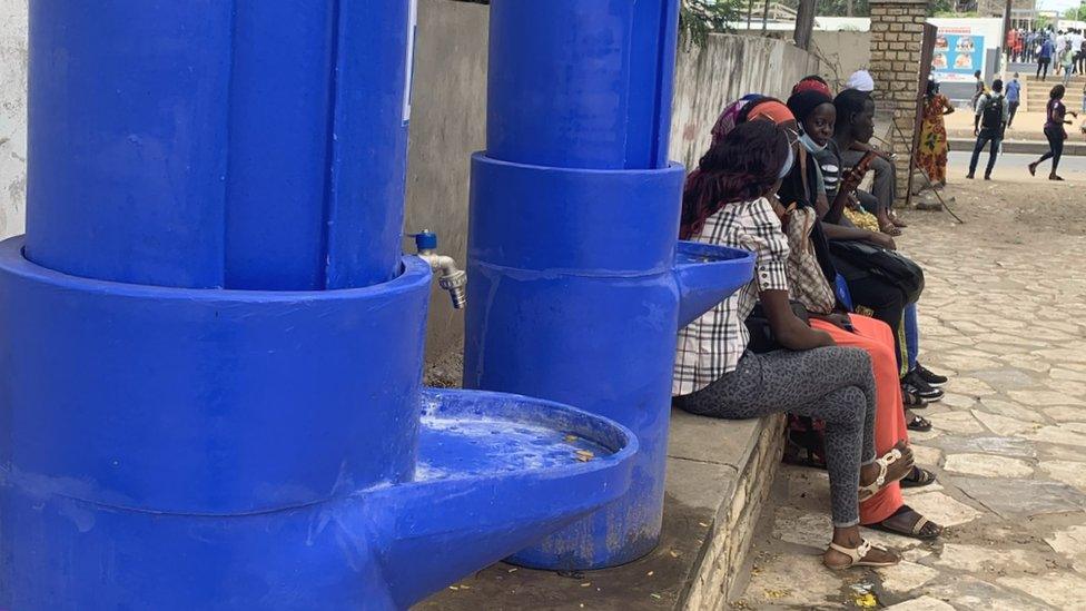 Public washing basins in Dakar in Senegal