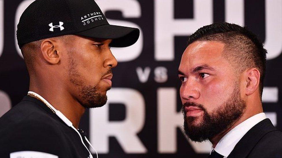 Anthony Joshua (left) and Joseph Parker