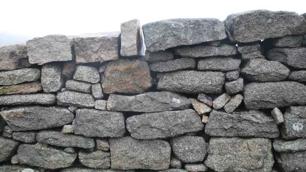 The Mourne Wall in the Mourne mountains