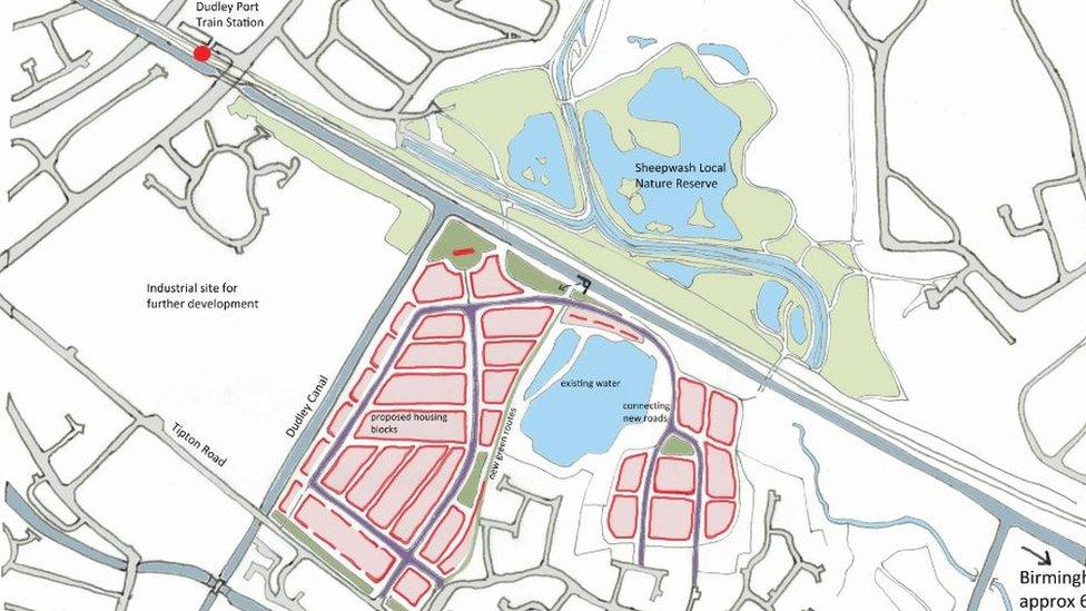 Proposed plans for housing near Dudley Port station