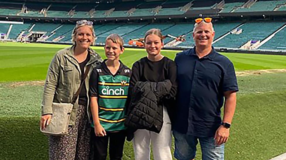 Charlie and family at Twickenham Stadium