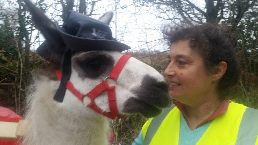 Domingo with his owner Paola Albertazzi