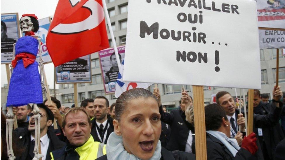 Striking employees of Air France