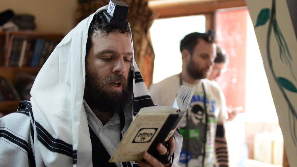 Jewish worshippers at prayer (file photo)