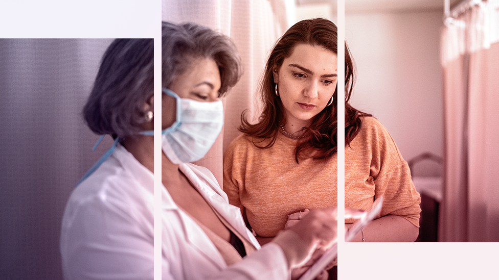 Woman talking to her doctor