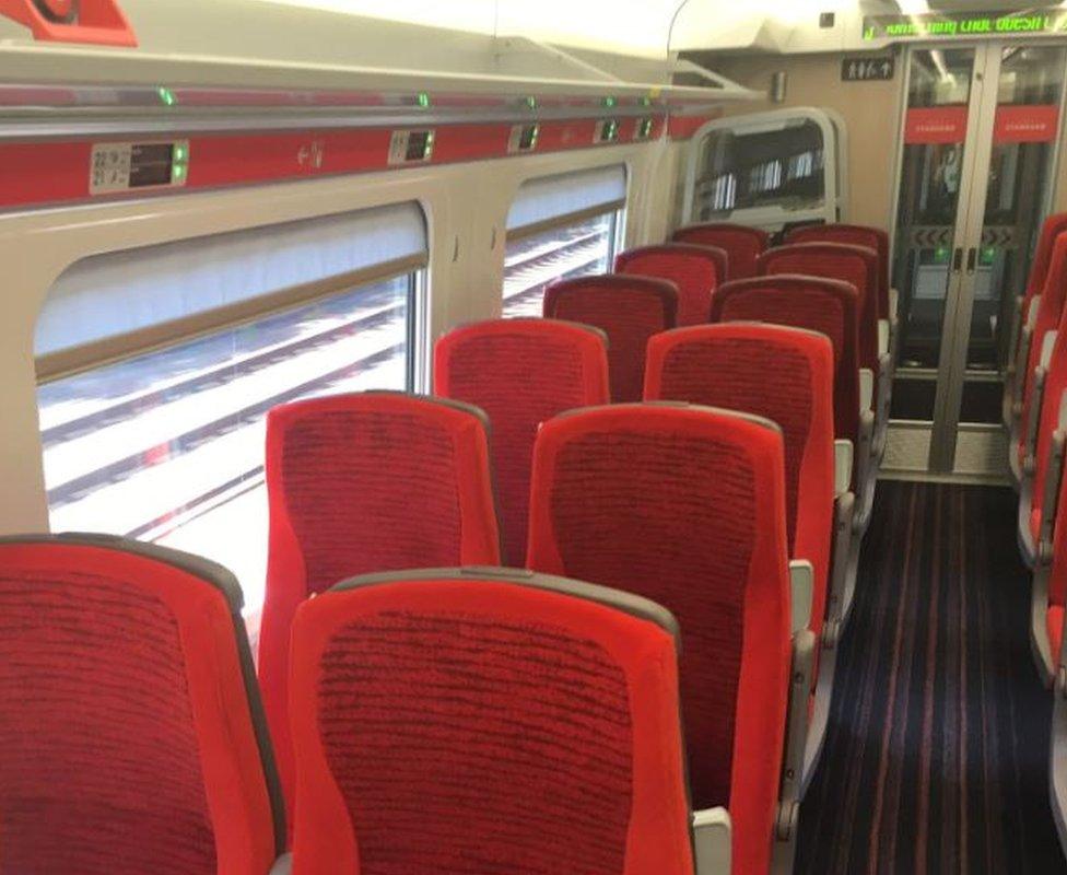 Inside the Azuma train