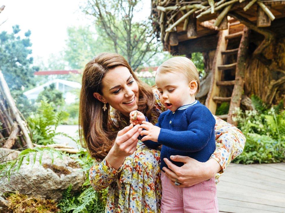 The Duchess of Cambridge with Prince Louis at the Chelsea Flower Show