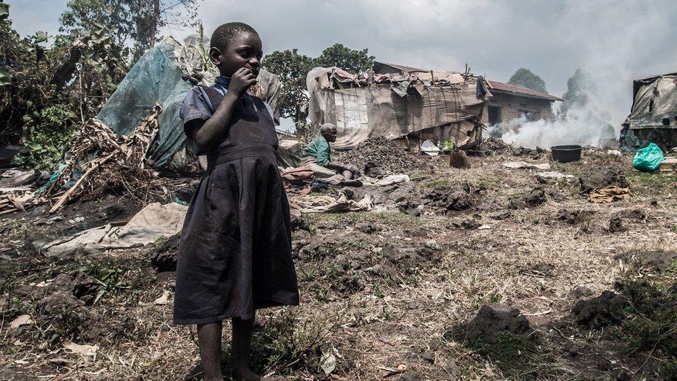 A Batwa girl photographed on a small plot of church-donated land in Kisoro