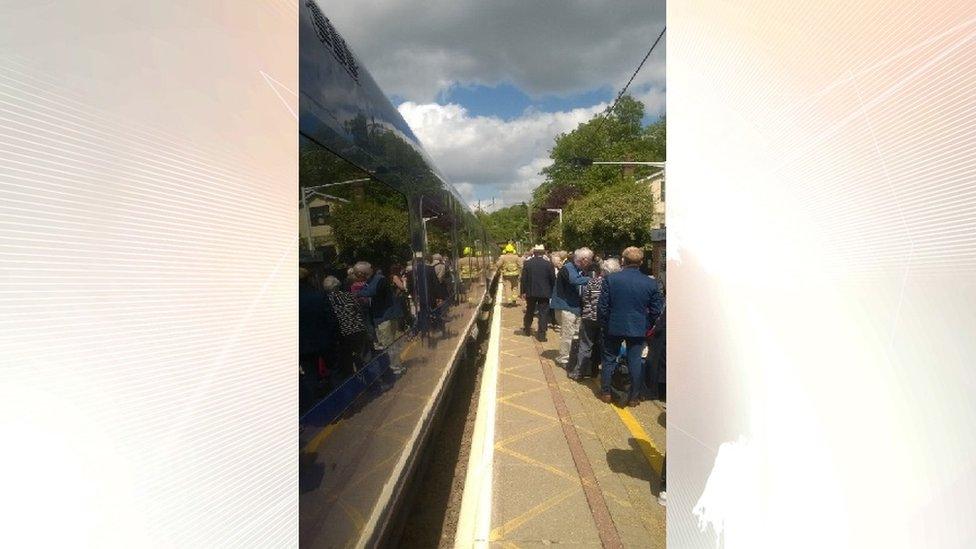 Fire crews at Welwyn North station