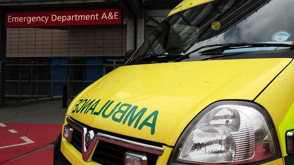 Ambulance arriving at A&E