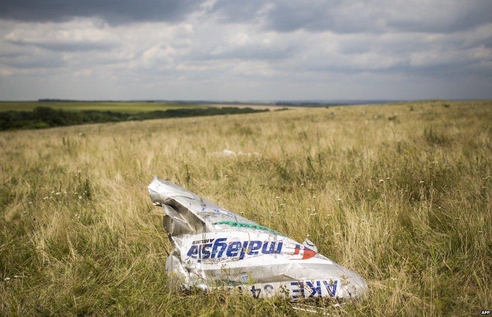 Wreckage from Malaysian airlines flight MH17