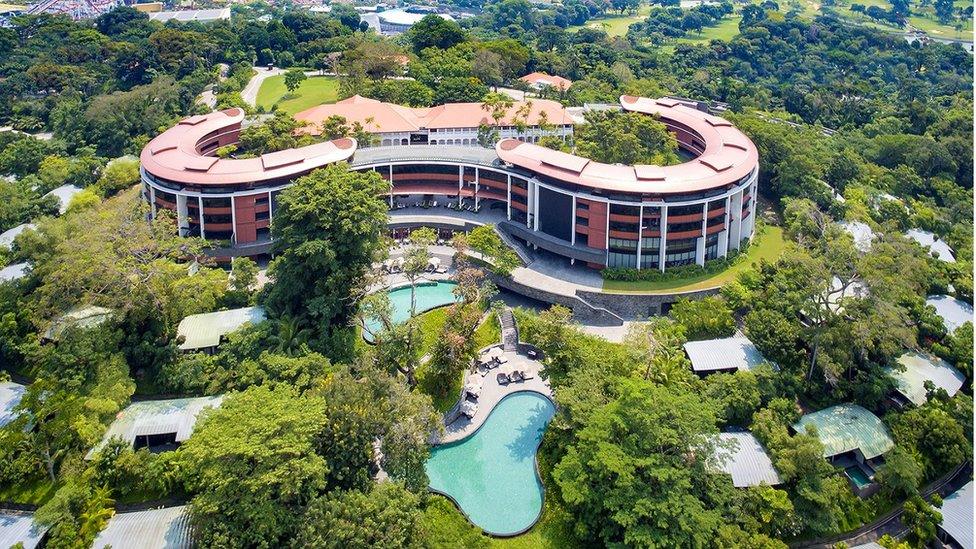 An undated handout photo of Capella hotel on Sentosa island, Singapore, released June 5, 2018.