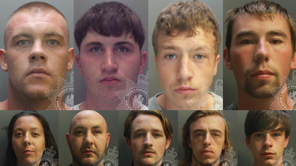 The nine members of an organised drugs gang