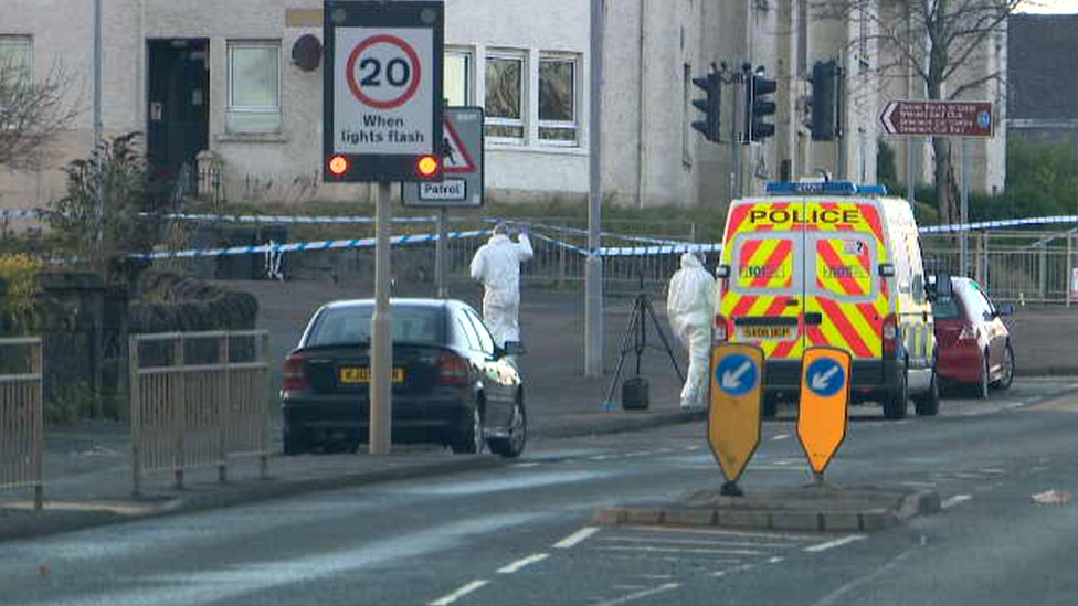 Forensic officers at the scene