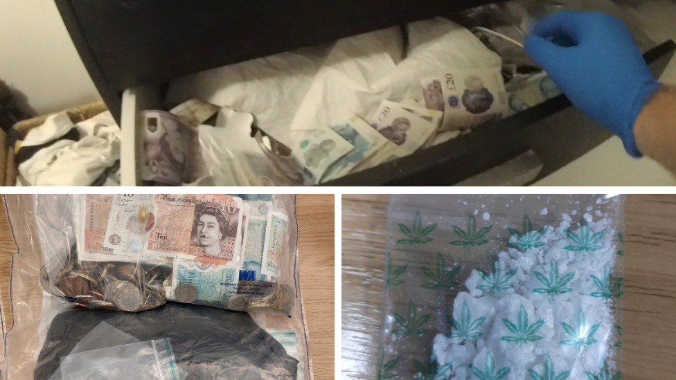 Drugs and cash seized by police