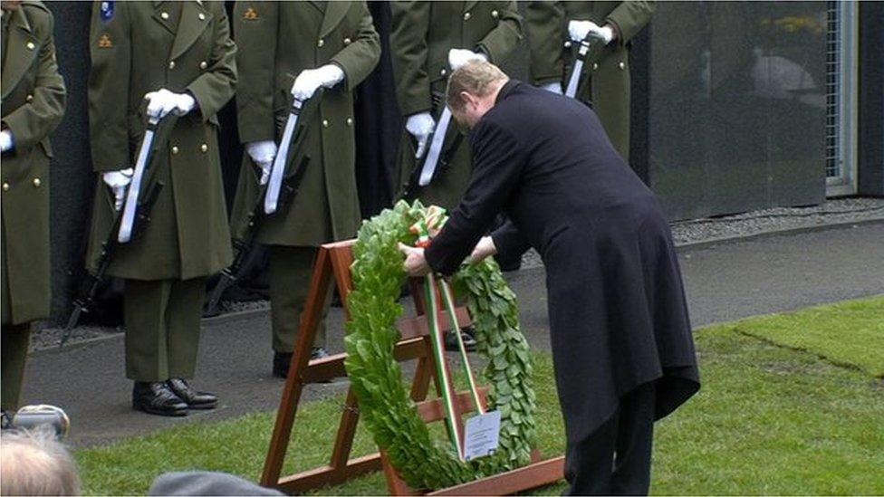 Enda Kenny laid a wreath during the service