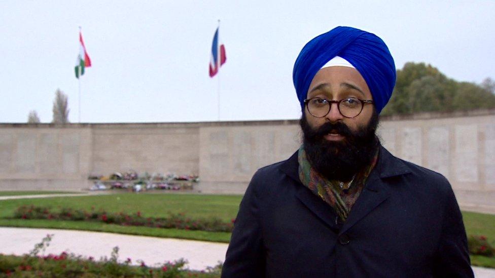 Ranjit Singh pictured at the war memorial