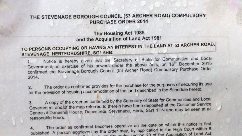 The compulsory purchase order