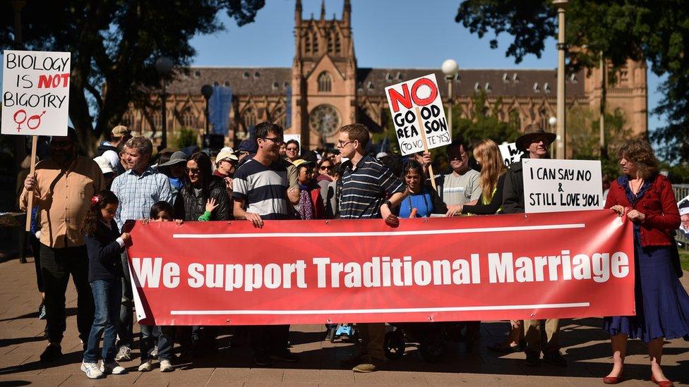 Protesters against same-sex marriage