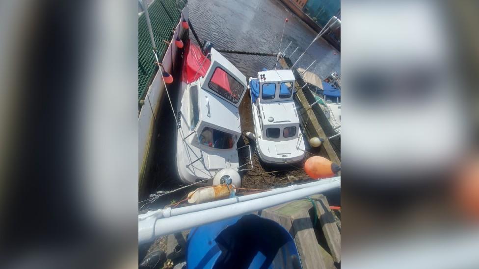 Two boats grounded