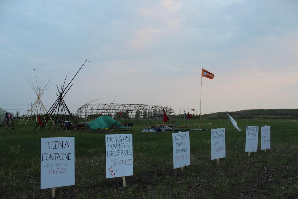 A memorial outside one of the landfills where police believe some of the bodies were dumped